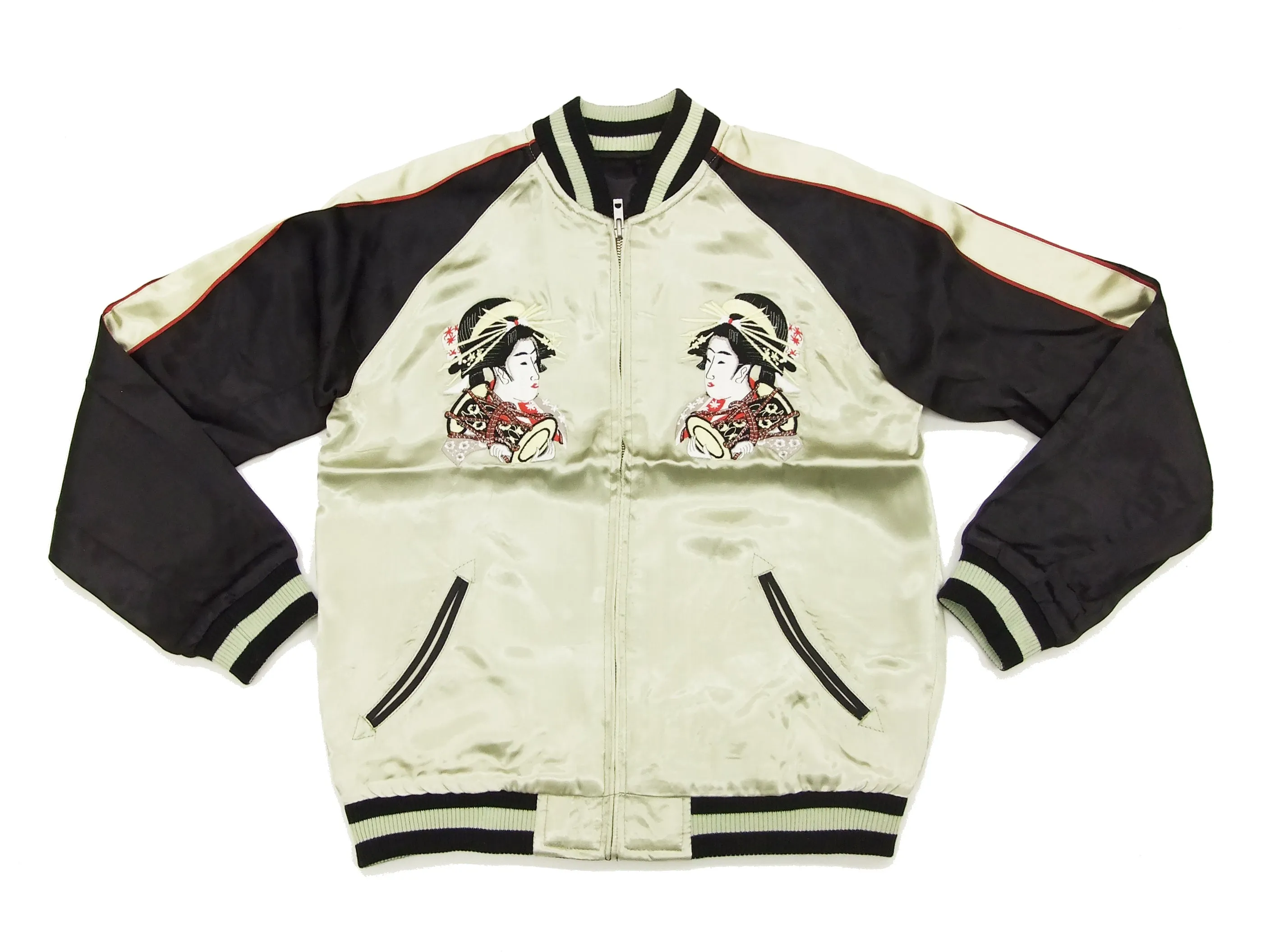 Hanatabi Gakudan Men's Japanese Souvenir Jacket Oiran Japanese Art Sukajan Script SSJ-000