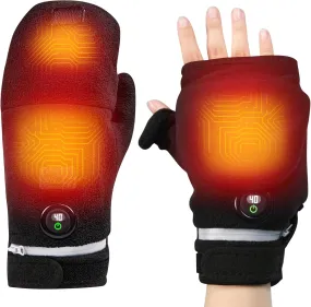 Heated Fingerless Gloves for Typing in Cold Office for Women,Heating Fingerless Gloves for Men Winter Electric Indoor Heated Mittens Cold Weather