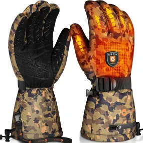 Heated Gloves for Men Women 7.4V Battery 22.2WH Rechargeable Heated Ski Gloves Touchscreen Waterproof Electric Heated Gloves for Winter Outdoor Work Skiing Hiking Camping