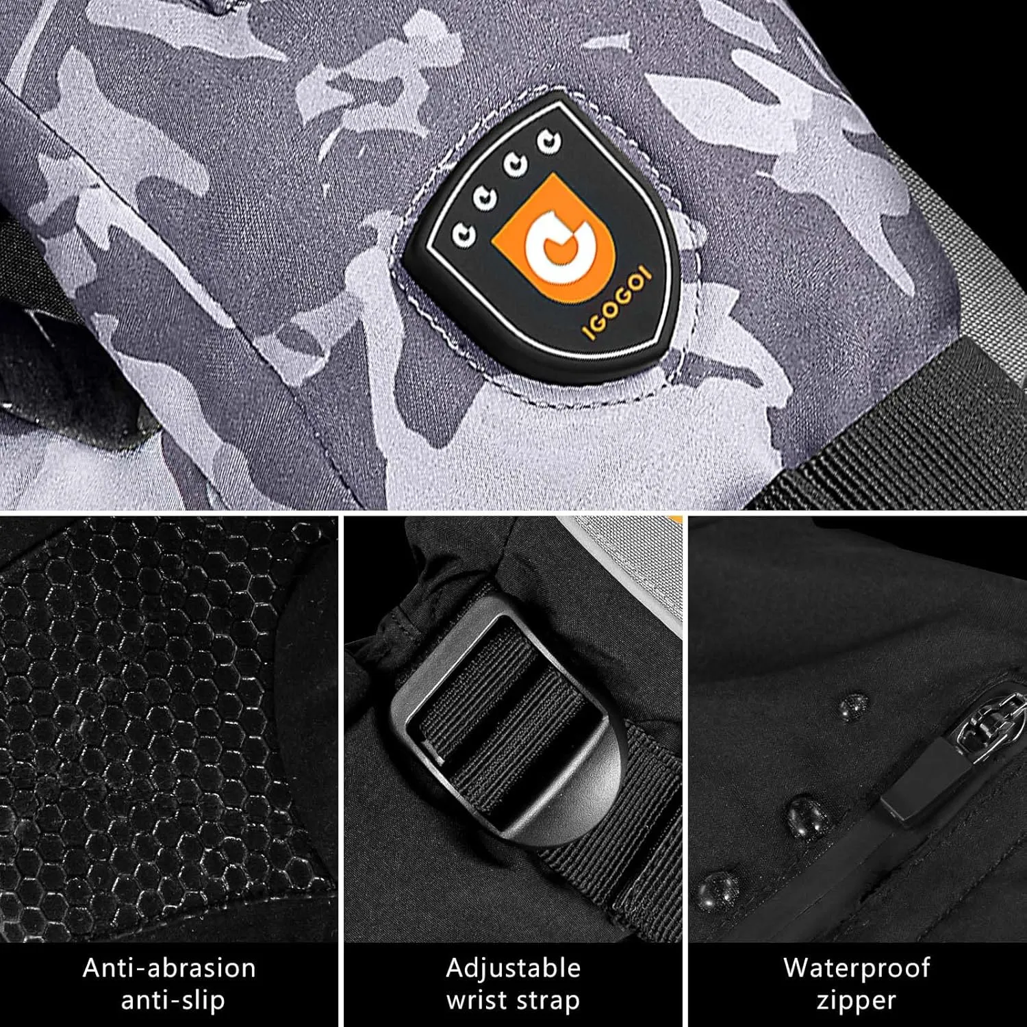 Heated Gloves for Men Women 7.4V Battery 22.2WH Rechargeable Heated Ski Gloves Touchscreen Waterproof Electric Heated Gloves for Winter Outdoor Work Skiing Hiking Camping