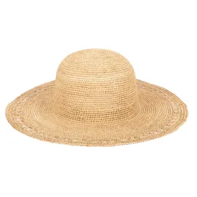 Isla -  Women's Raffia Round Crown Floppy