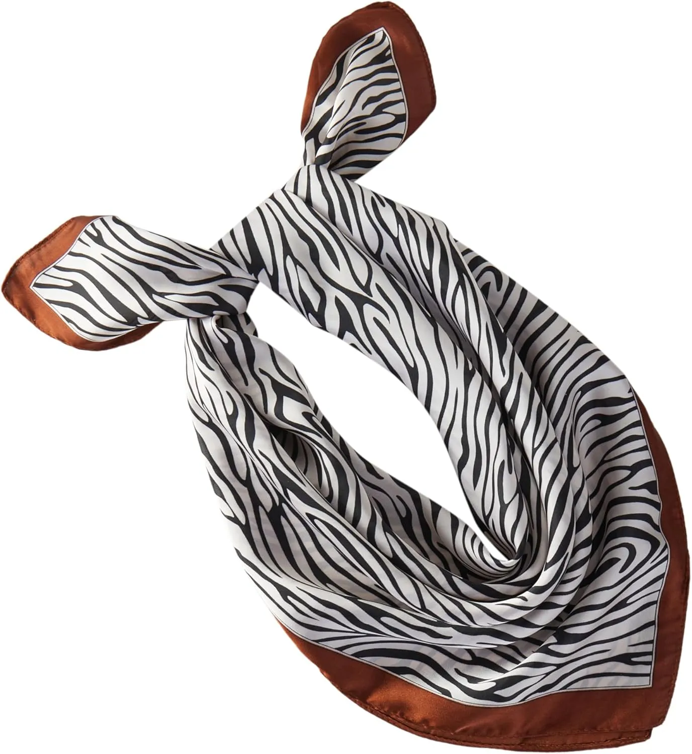 JN&LULU Silk Like Scarf Women's Fashion Pattern Large Square Satin Headscarf 27 x 27inches
