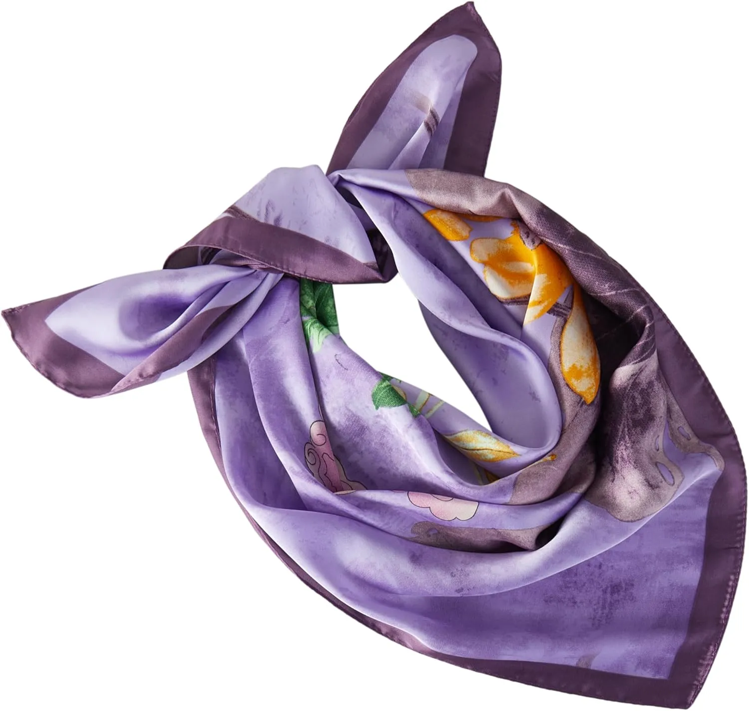 JN&LULU Silk Like Scarf Women's Fashion Pattern Large Square Satin Headscarf 27 x 27inches