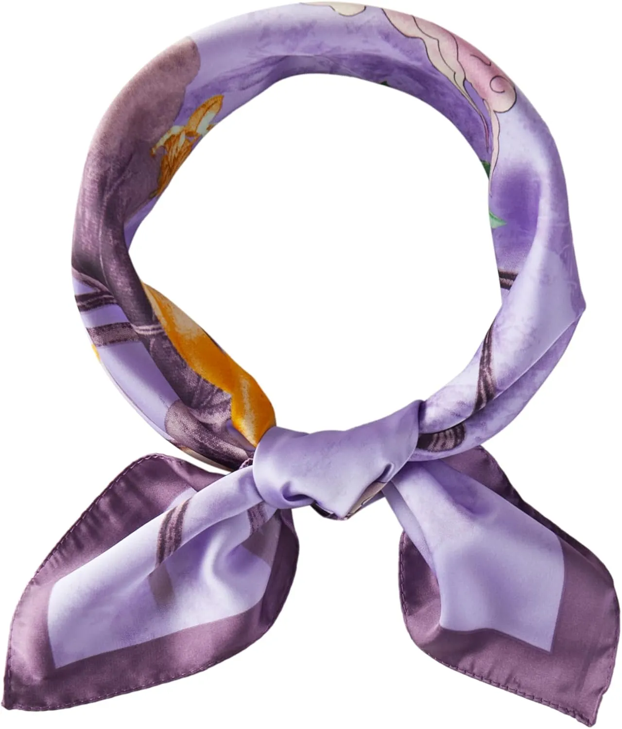 JN&LULU Silk Like Scarf Women's Fashion Pattern Large Square Satin Headscarf 27 x 27inches