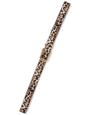 Leopard-Print Skinny Belt