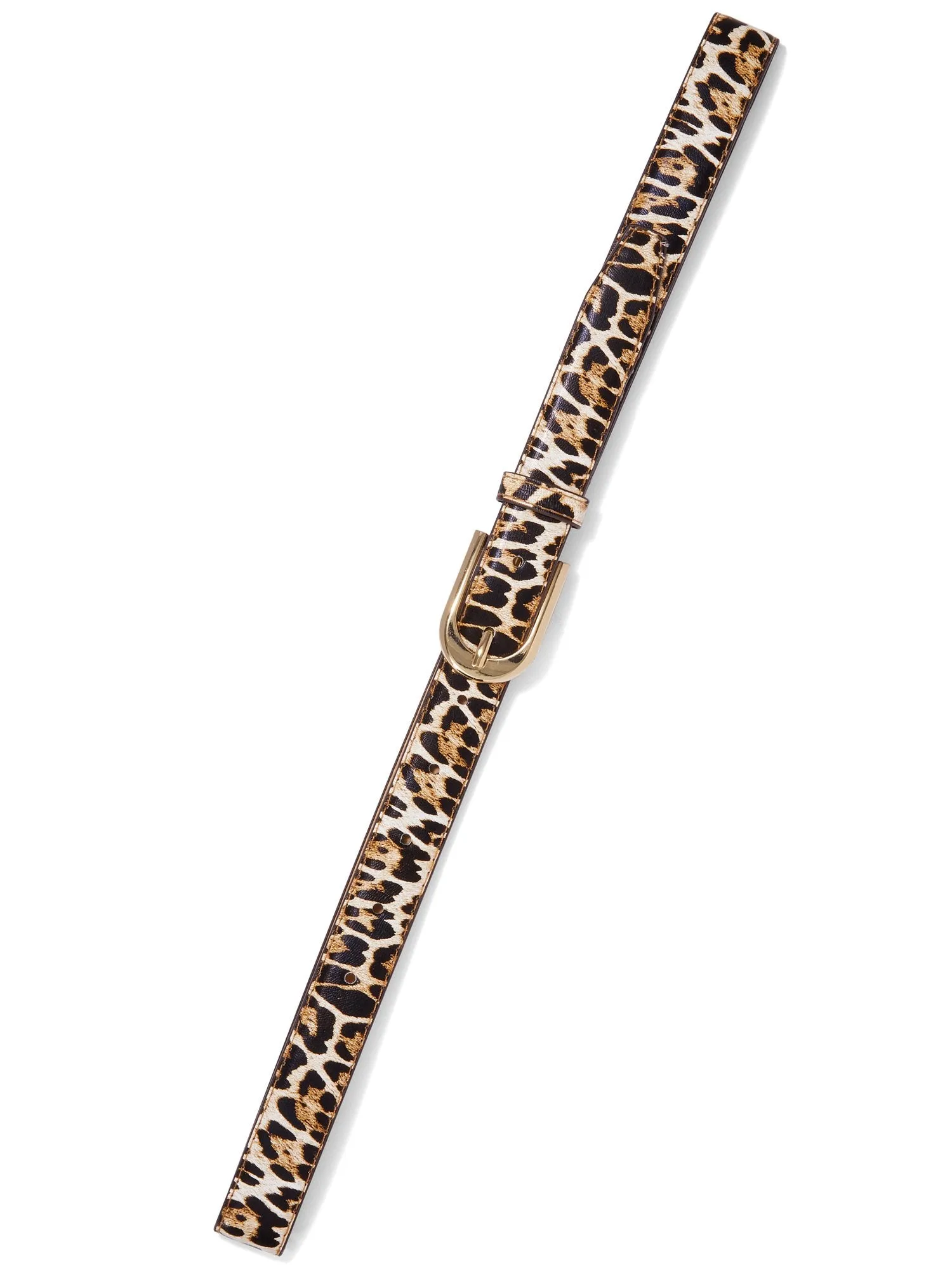 Leopard-Print Skinny Belt