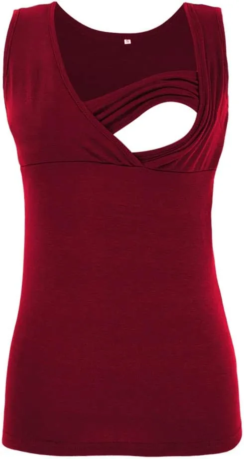 Maternity Nursing Top Summer Casual Pregnancy Breastfeeding Vest Sleeveless V Neck T Shirt Breathable Pregnant Blouse