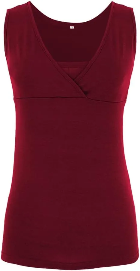 Maternity Nursing Top Summer Casual Pregnancy Breastfeeding Vest Sleeveless V Neck T Shirt Breathable Pregnant Blouse