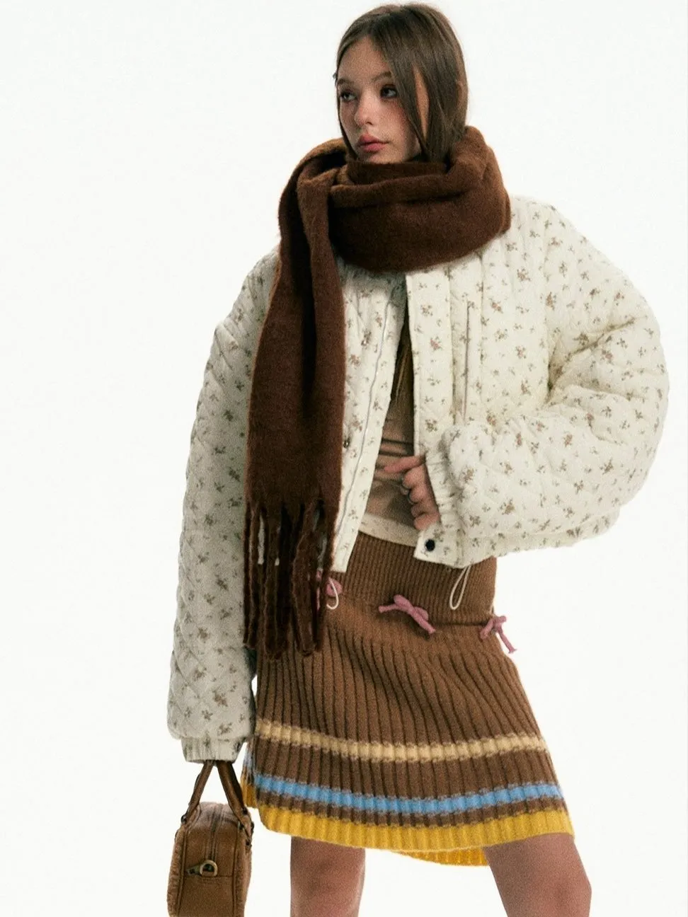 Oversized Scarf with Fringe Trim