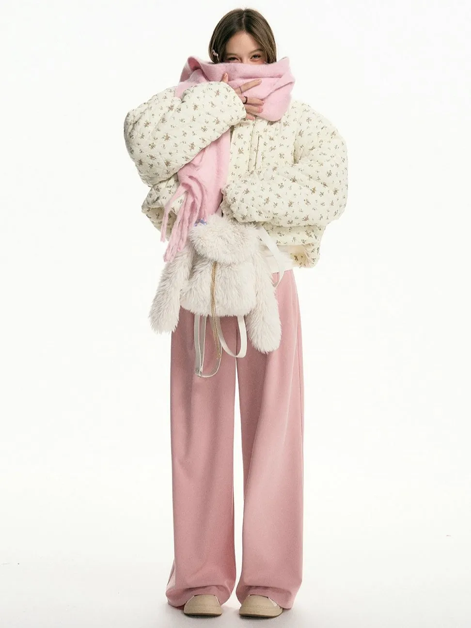 Oversized Scarf with Fringe Trim