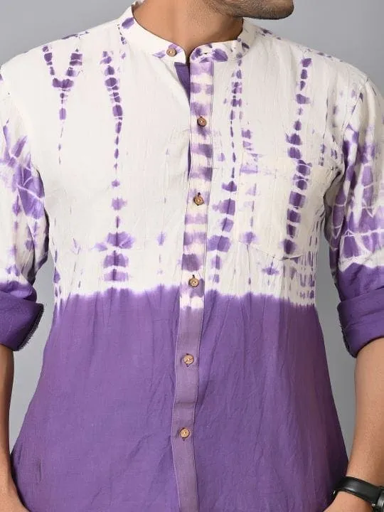 Purple Tie Dye Men Shirt