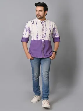 Purple Tie Dye Men Shirt