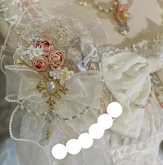 Red Maria~Jellyfish Sakura~Elegant Blue White Handmade Accessories