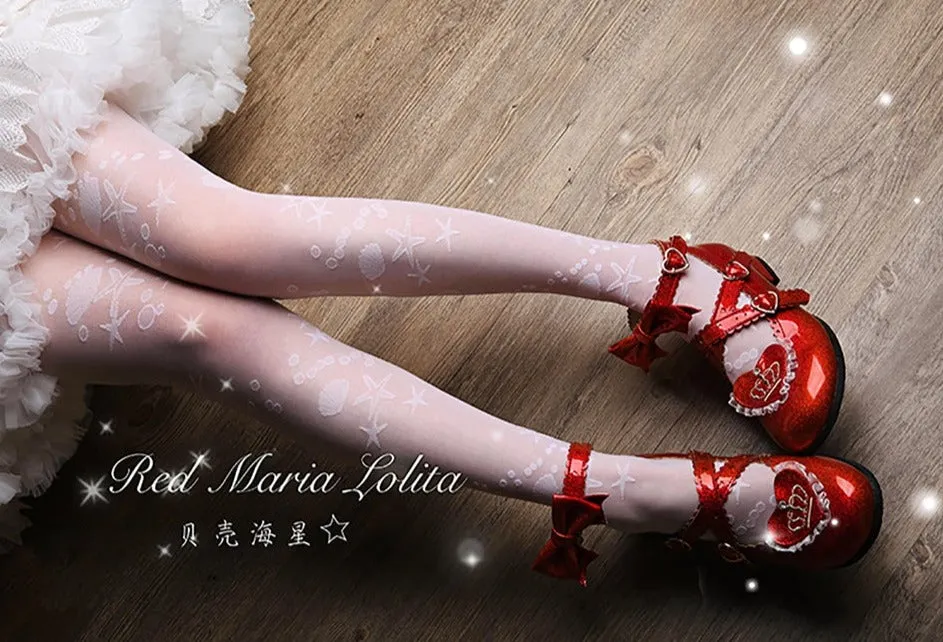Red Maria~Jellyfish Sakura~Elegant Blue White Handmade Accessories