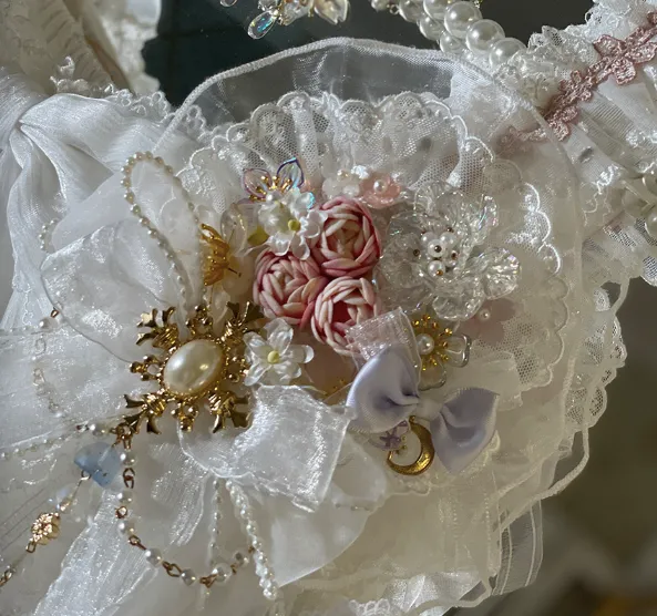 Red Maria~Jellyfish Sakura~Elegant Blue White Handmade Accessories