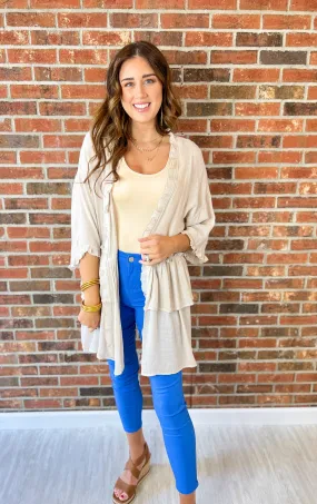 So Emotional Semi Sheer Cardigan - Natural