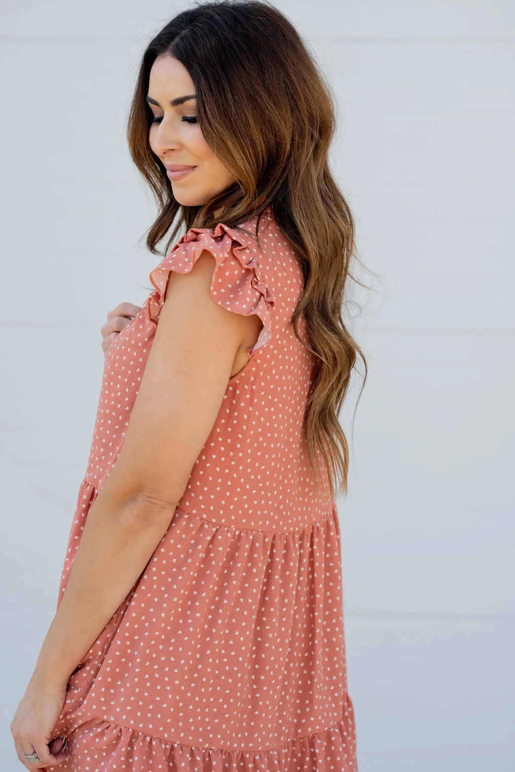 Speckled Smocked Top Dress