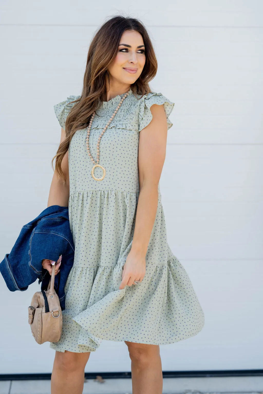 Speckled Smocked Top Dress