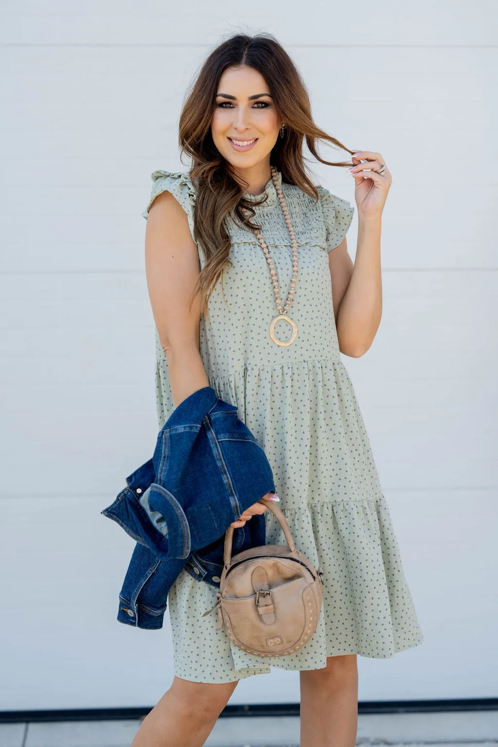 Speckled Smocked Top Dress