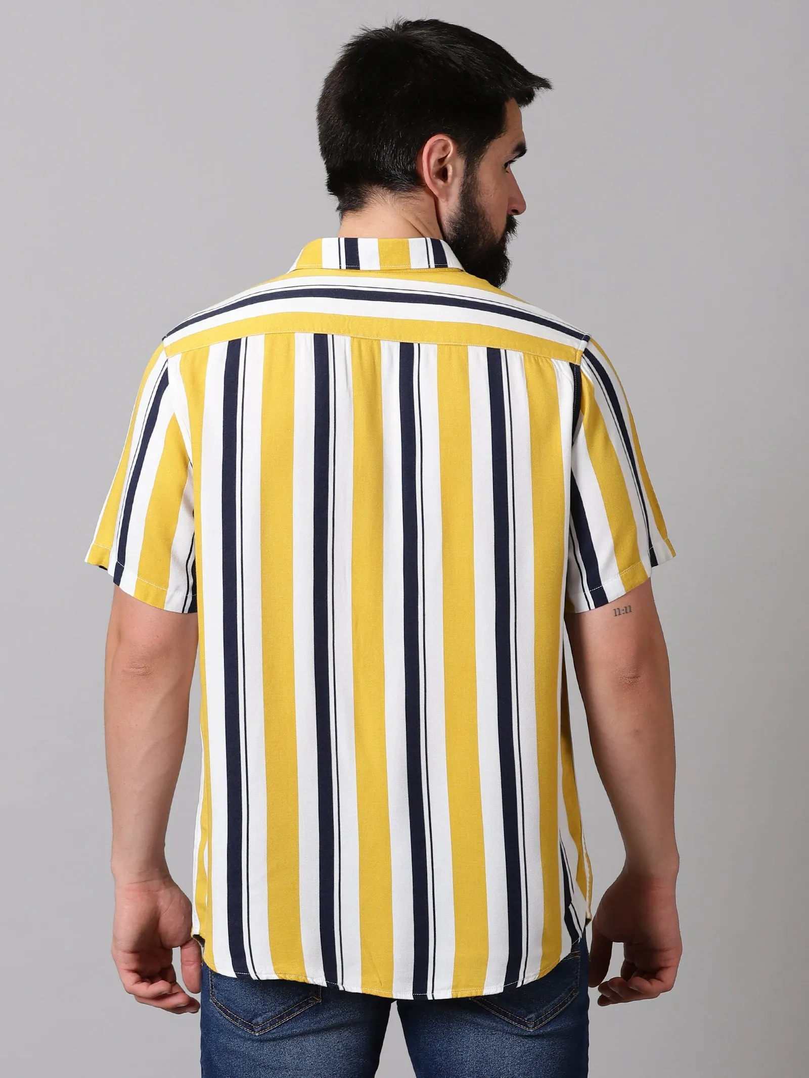 Stripey Summer Half-Sleeve Shirt