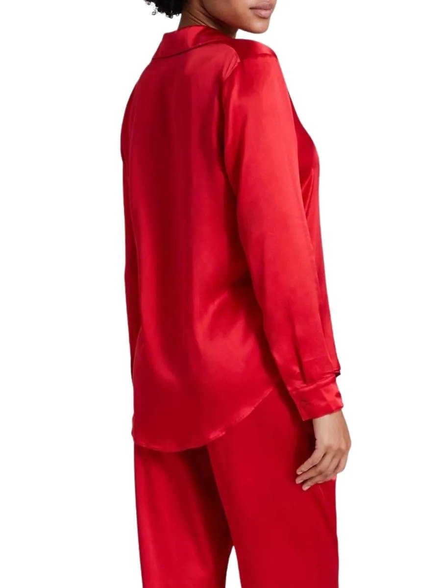 Toi Mon Amour Silk Blouse - Rouge Passion
