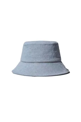 Vintage Denim Bucket Hat with Pearl Design