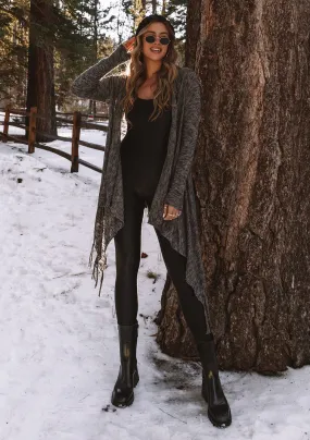 Western Burnout Knit Hooded Cardigan