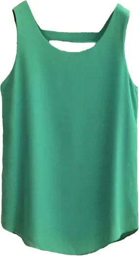Women's Lightweight Chiffon Vest Summer Breathable U-Neck Sleeveless Blouse Loose Fit Flowy Top for Casual Work